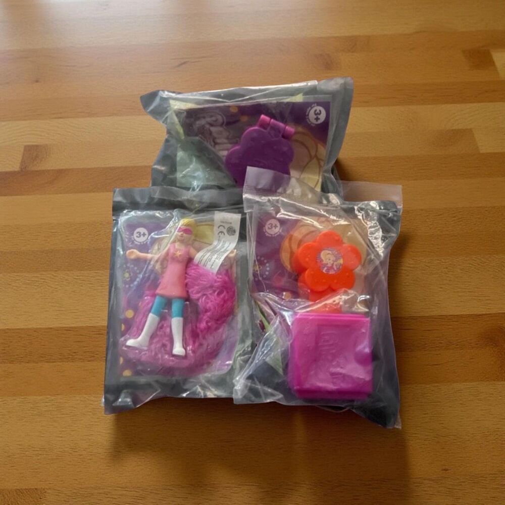 Vintage 3 Piece Polly Pockets Burger King Kids Meal Toys B8